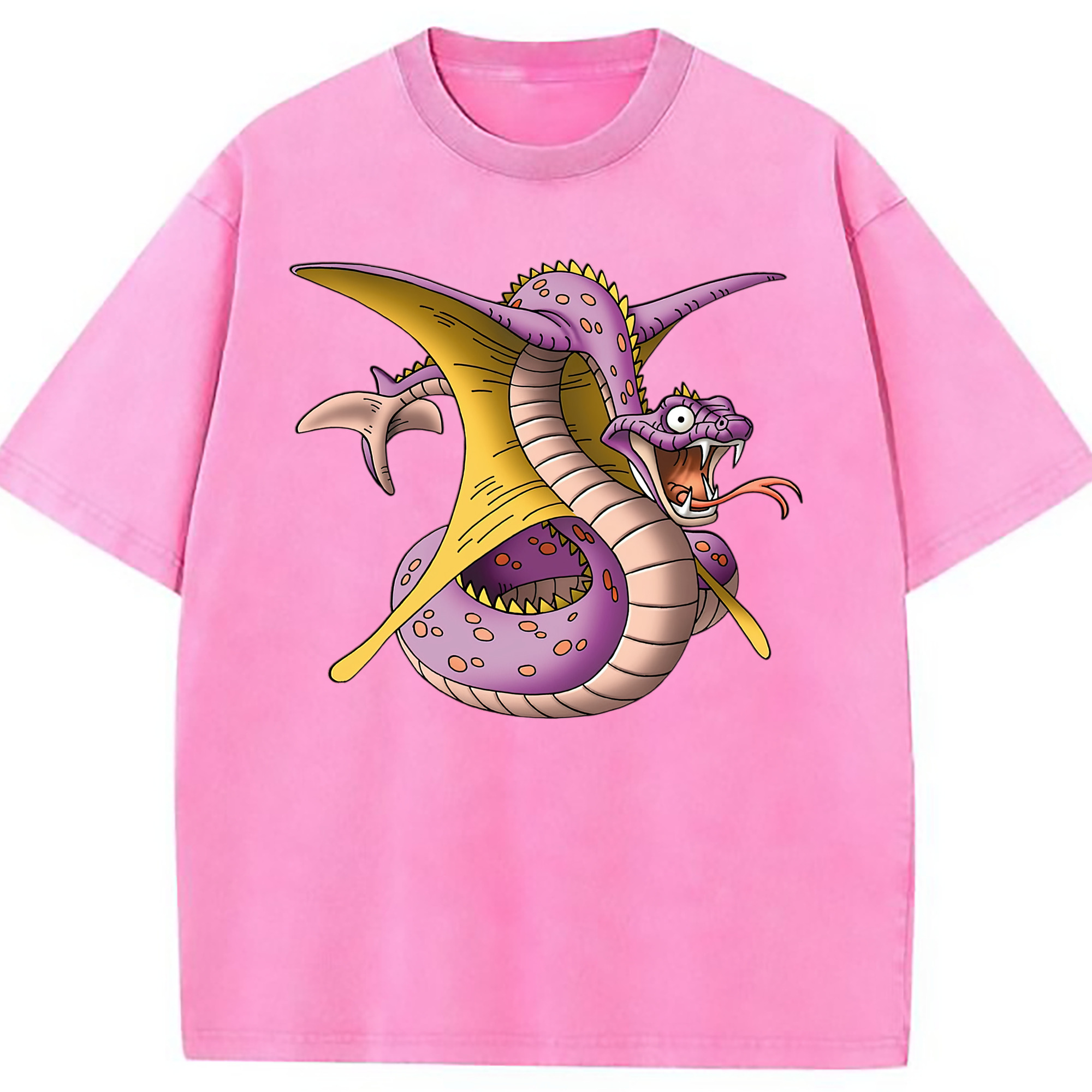 （画像用） ドラゴンクエスト Doragon Kuesuto Dragon Quest 綿100% ヴィンテージ風 半袖Tシャツ（フロントプリント）